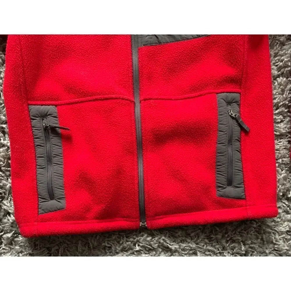 The North Face SPELL OUT DENALI RED Fleece JACKET COAT Boys L